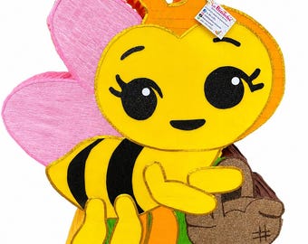 Personalized Bee Piñata | Honey Bee Birthday Party Decoration | Handmade Custom Piñata | Bumble Bee Birthday Decor