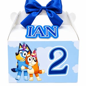 Bluey Favor Box | Personalized Birthday Candy Box | Custom Bluey Party Favor | Treat Box | Name & Age
