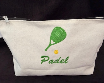Padel bag makeup/accessory bag embroidered