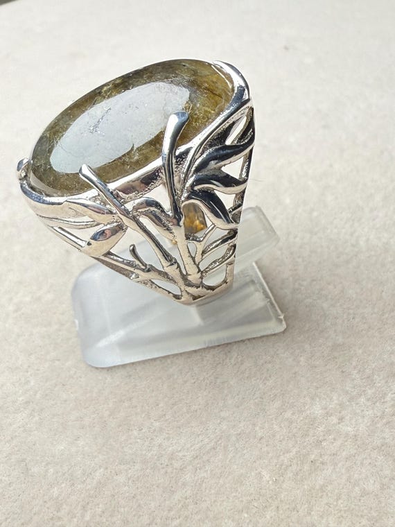 Labradorite Large Statement Ring Sterling Silver … - image 5