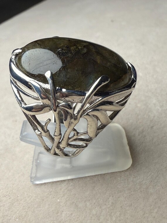 Labradorite Large Statement Ring Sterling Silver … - image 6