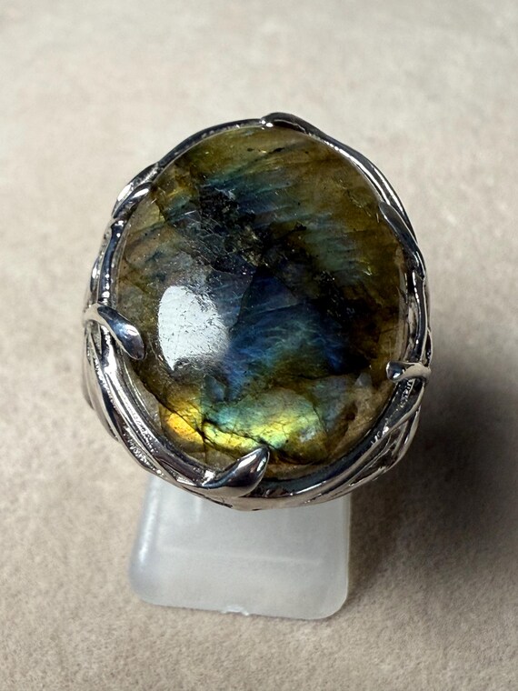 Labradorite Large Statement Ring Sterling Silver … - image 2