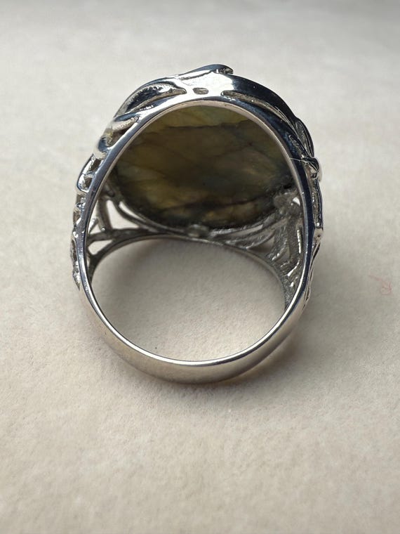 Labradorite Large Statement Ring Sterling Silver … - image 4