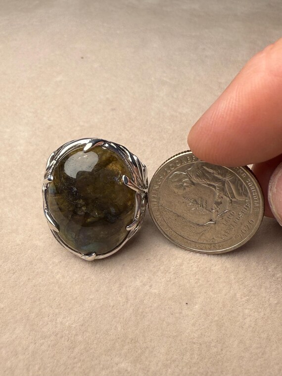 Labradorite Large Statement Ring Sterling Silver … - image 10