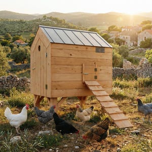 Planos modernos de gallinero: gallinero DIY para 6–8 gallinas (descarga PDF), métrico & imperial
