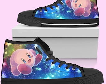 Kirby High-Top Shoes: Anime Converse Inspired Sneakers for Women, Men, and Kids