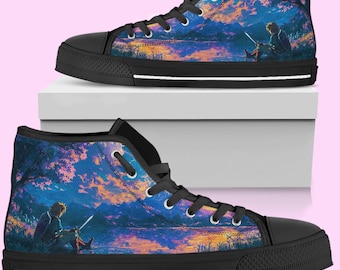 Die Legende von Zelda High-Top-Schuhe: Link Konvers inspirierte Turnschuhe für Damen, Herren und Kinder