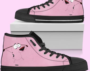 Mut zum Feigen Hund High-Top Schuhe: Gegensatz inspiriert Turnschuhe