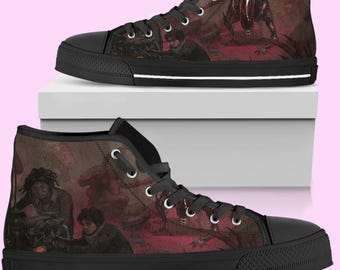 Dead by Daylight High-Top Shoes: Video Game Converse Inspired Sneakers for Women, Men, and Kid