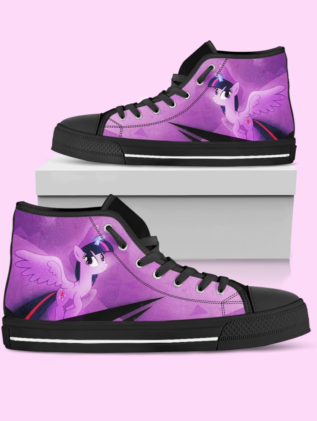Scarpe Sneakers Alte My Little Pony – Bambina – Tomaia In Ecopelle, Chiusura A Strappo E Lacci Elastici – Taglie 24-30