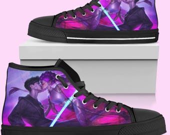 Kpop Demon Hunters High-Top Shoes: Anime Rumi Converse Inspired Sneakers for Women, Men, and Kids