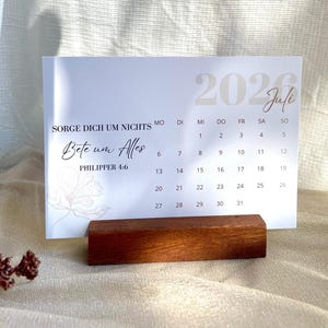 Kalender 2026 A6 Tischkalender  mit Holzständer – christlich Geschenke, Bibelvers, Ermutigung, Geschenk Weihnachten, christliche Kalender