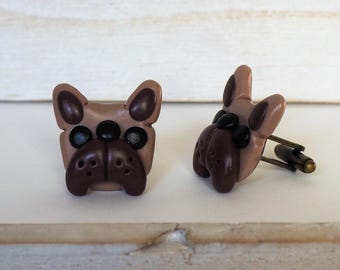 Fawn French Bulldog Cufflinks Tan French Bulldog Cufflinks Brown Dog Cuff Links French Bulldog Gift Mens Jewelry