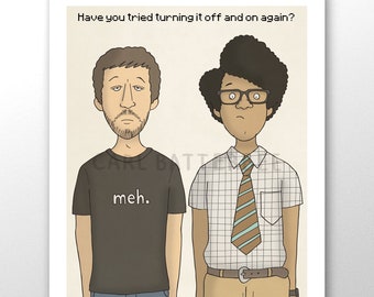 Roy and Moss - IT Crowd - Illustration Signed Art Print