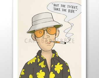 Hunter S Thompson - Illustration Print Signed - Fear and Loathing in Las Vegas
