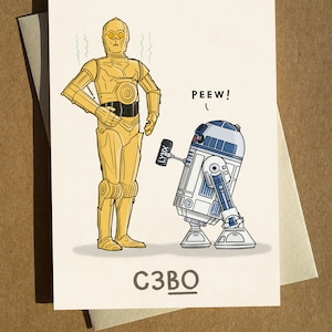 C3BO Cartoon Pun Birthday Card A6 - Funny Movie Humour Greetings Card