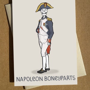 Napoléon Skeleton Pun Halloween Card A6 - Carte de voeux - Carte d'anniversaire - Funny Pun Joke Humour Card