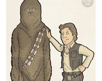 Han and Chewie - Illustration Art Print