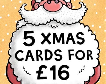 Juego de 5 tarjetas de Navidad