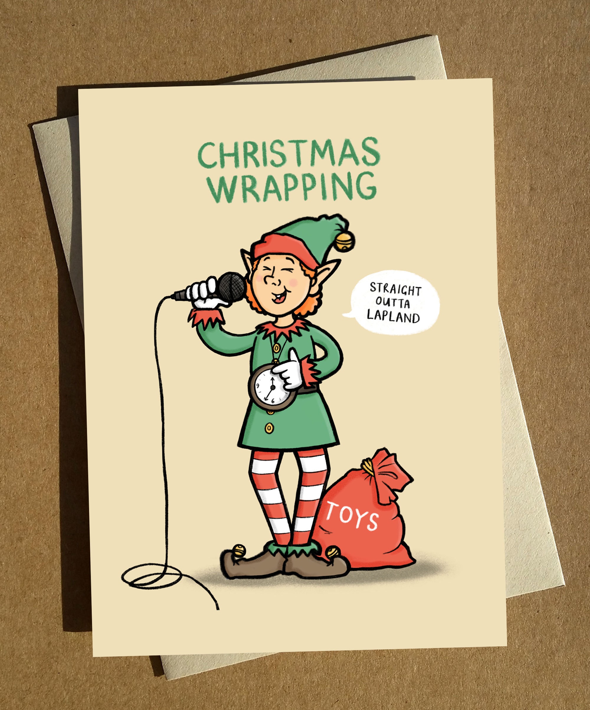 Christmas Wrapping Cartoon Pun Christmas Card Funny Humour Etsy