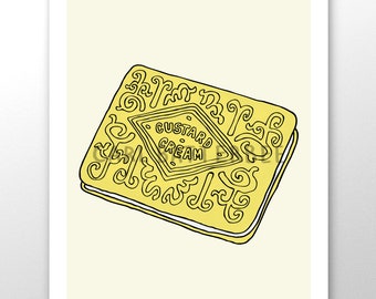 Custard Cream Biscuit Signed Signed Art Print