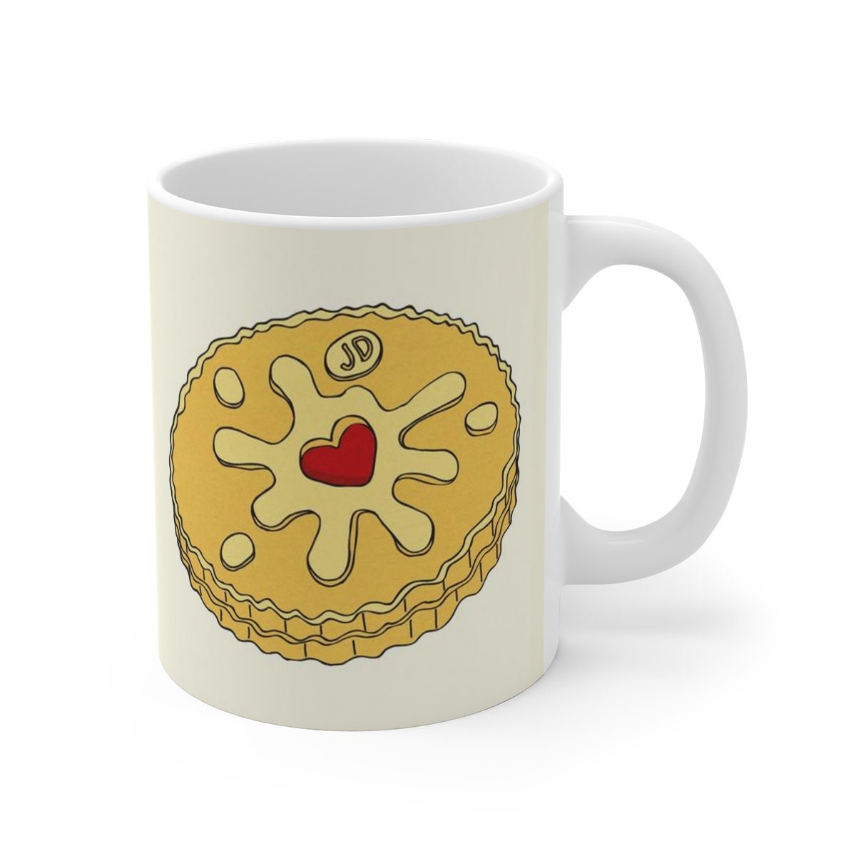 Jammy Dodger British Biscuit Coffee Mug by evannave