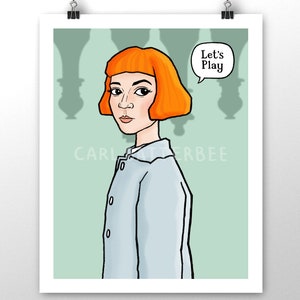 The Queen&#39;s Gambit signierter Kunstdruck - Beth Harmon - Let&#39;s Play