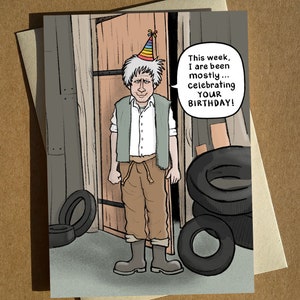 Jesse, carte de voeux d'anniversaire illustrée Fast Show inspirée A6