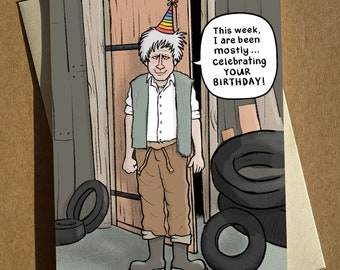 Jesse, Fast Show Inspired Illustrated Birthday Greeting Card A6