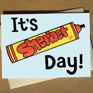 Carte d'anniversaire A6 drôle de jeu de mots - Carte de voeux humour de blague de papa de jeu de mots de sorbet