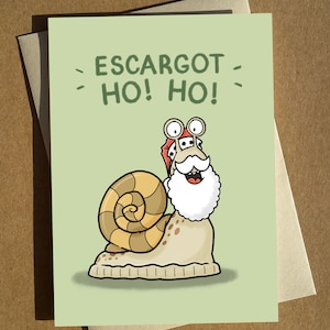 Snail Pun Christmas Card A6 - Carte de voeux de Noël humoristique et festive