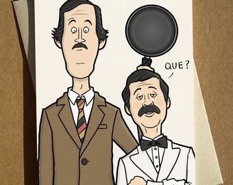 Cartão de aniversário Basil e Manuel Fawlty Towers A6