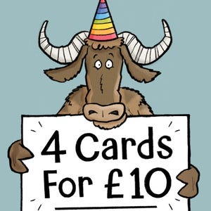 4 pour 10 ! Quatre cartes au choix pour dix livres. Réduction de groupe. Choisissez et mélangez. Lot de cartes. Commande groupée.
