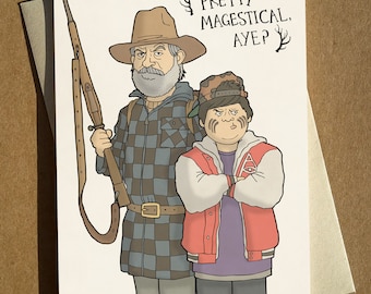 Tarjeta de felicitación ilustrada de cumpleaños para cualquier ocasión, tamaño A6, de "Caza de los Wilderpeople" - Ricky Baker