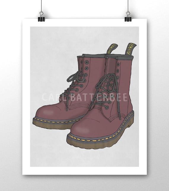 Dms Dr. Martens Doc Martens Docs Illustration Signed - Etsy Canada