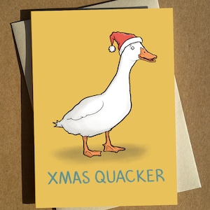 Christmas Cracker Duck Pun Card A6 - Carte de Noël drôle - Carte pour végétarien - Carte de Noël blague - Carte de vœux Humour