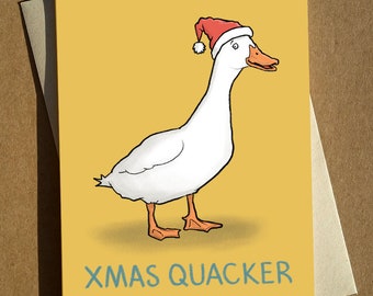 Funny Duck Christmas Card: A6 Pun Greeting Card
