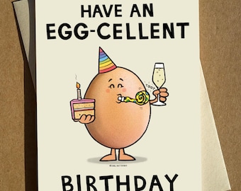 Corny Egg Birthday Card: Funny Cartoon Pun (A6)