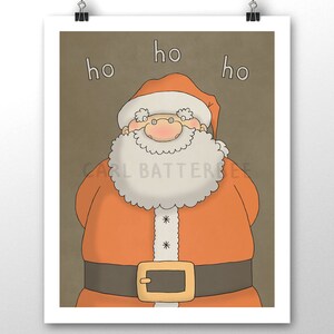 Santa Christmas Signed Art Print