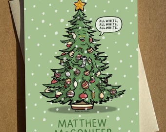 Matthew Mcconaughey Celebrity Pun Christmas Card - A6
