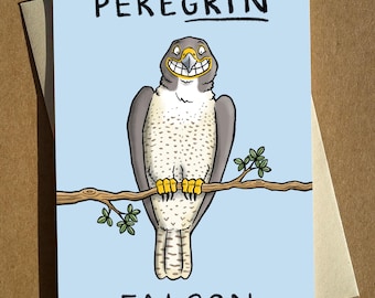 PereGrin Falcon Pun Greeting Card: Birdwatching Birthday Card
