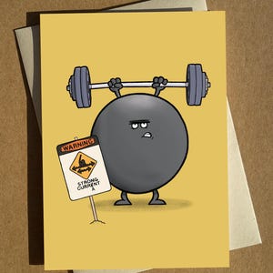 Warning Strong Currant! - Funny Swimming Fruit Pun A6 Greetings Card