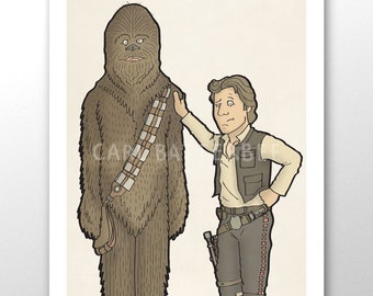 Han and Chewie - Illustration Signed Art Print