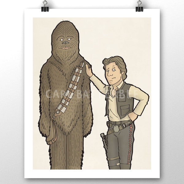 Han and Chewie - Illustration Signed Art Print