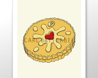 Jammie Dodger Biscuit - Illustration Print Signed