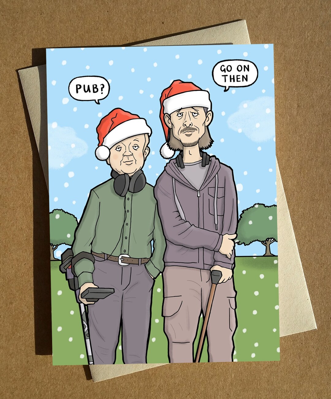 Detectorists Christmas Card A6 Andy and Lance Etsy UK