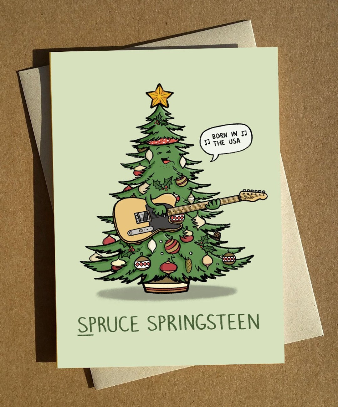 Funny Bruce Springsteen Cartoon Pun Christmas or Birthday Card A6 - Etsy UK