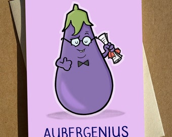 Funny AuberGenius Graduation Card: Good Luck Exam Greetings