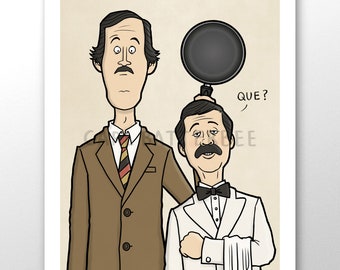 Basilic et Manuel Fawlty Towers - Impression d'art signée
