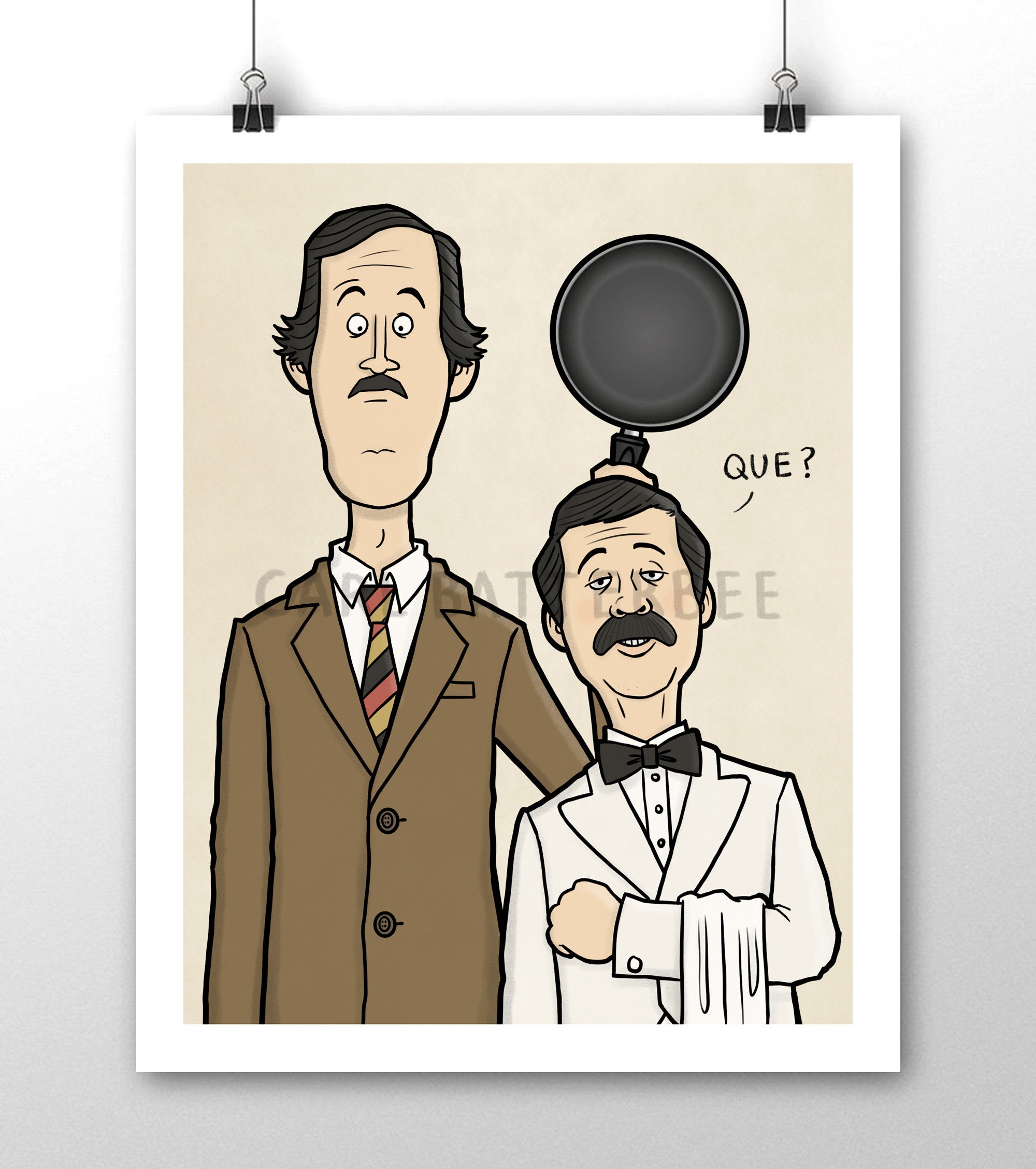 Basil and Manuel Fawlty Towers Signed Art Print Etsy 日本